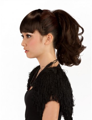 Wigs2you 馬尾 時尚爪夾式馬尾 梨花卷髪馬尾辮子 假髪綁式短卷馬尾蓬松逼真自然WS-5004-Copper Brown 